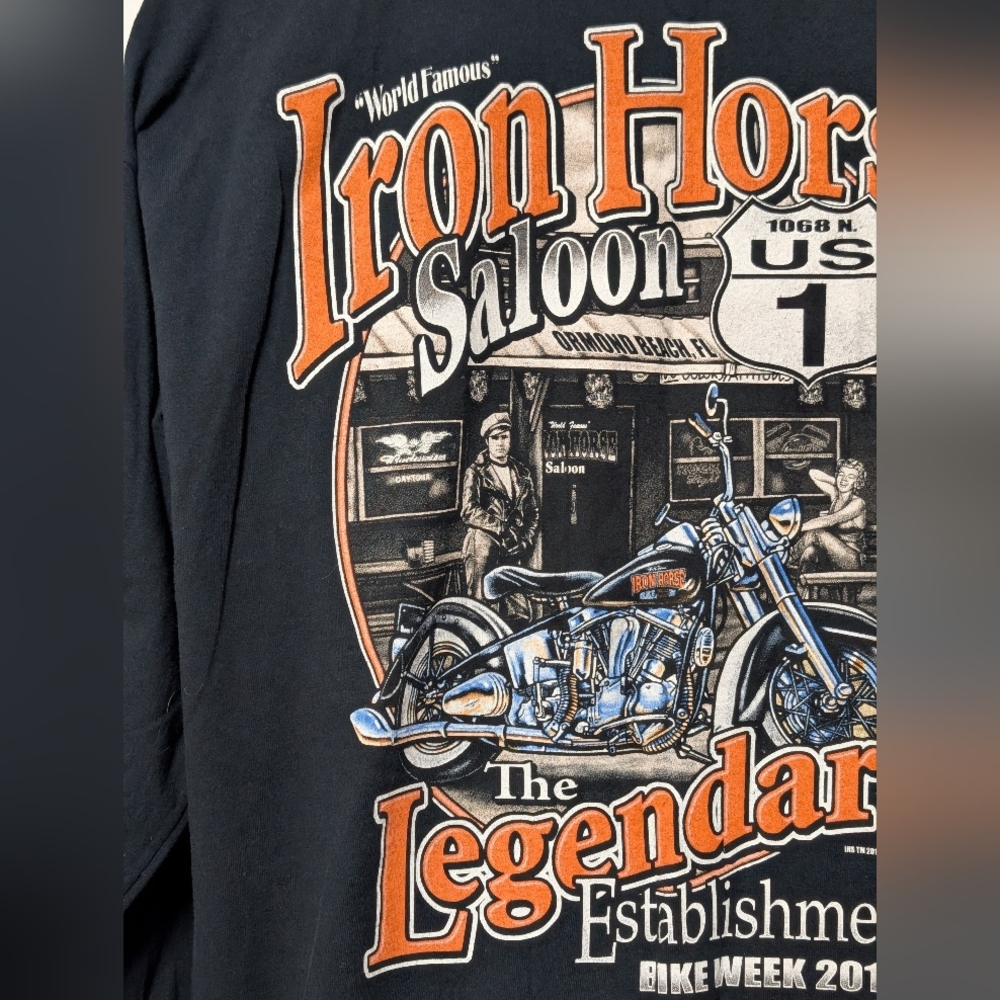 Men's 2012 Bike Week Iron Horse Saloon Long Sleeve  T-shirt Black Size XL - Picture 11 of 12